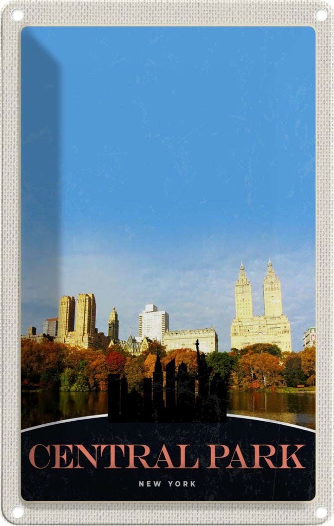 [LA-1783539] Blechschild 18x12 cm Central Park Amerika New York Trip Bildmotiv Reisemotiv USA