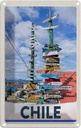 Blechschild 18x12 cm Chile Meer Strand Weg Bildmotiv Reisemotiv Abenteuer Reisen