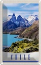 Blechschild 18x12 cm Chile Gebirge Meer Natur Schnee Bildmotiv Reisemotiv Abenteuer Reisen