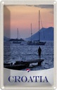 Blechschild 18x12 cm Kroatien Yacht Meer Angeln Gebirge Bildmotiv Reisemotiv Abenteuer Reisen