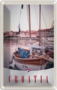 Blechschild 18x12 cm Kroatien Boote Stadt Meer Bildmotiv Reisemotiv Abenteuer Reisen