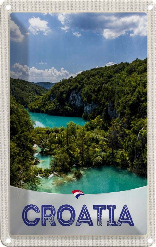 [LA-1783560] Blechschild 18x12 cm Kroatien Meer NaturBerge Bildmotiv Reisemotiv Abenteuer Reisen