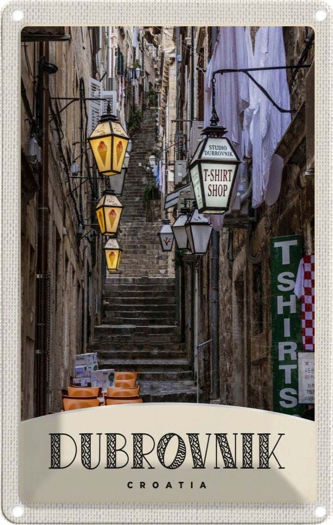 [LA-1783565] Blechschild 18x12 cm Dubrovnik Kroatien Bildmotiv Reisemotiv Abenteuer Reisen