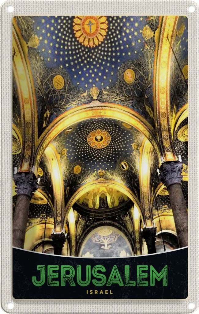 [LA-1783588] Blechschild 18x12 cm Jerusalem Israel Tempel innen Bildmotiv Reisemotiv Abenteuer Reisen
