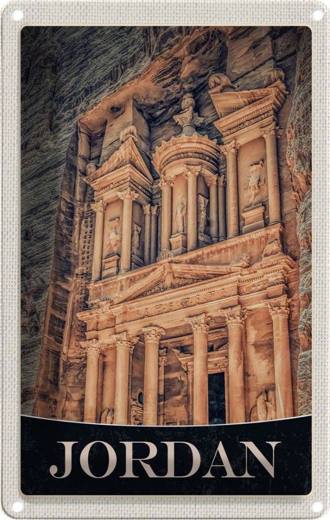 [LA-1783598] Blechschild 18x12 cm Jordan Mittelalter Bildmotiv Reisemotiv Abenteuer Reisen
