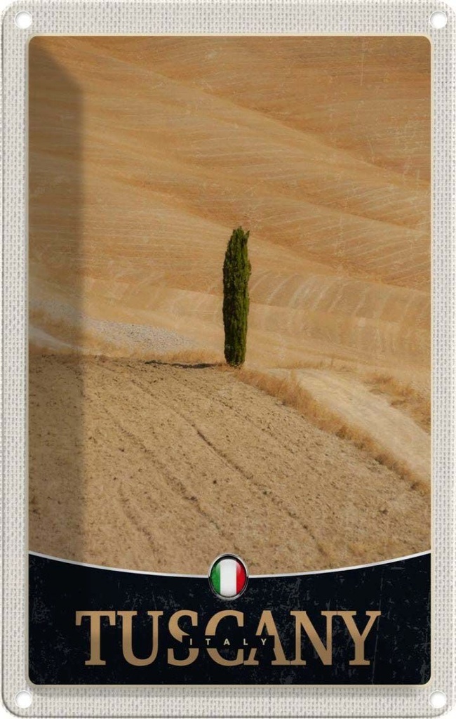 Blechschild 18x12 cm Toskana Italien Wüste Natur Sand Bildmotiv Reisemotiv Abenteuer Reisen