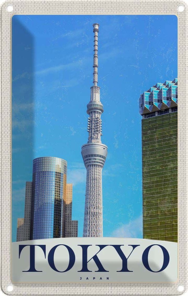 Blechschild 18x12 cm Tokio Stadt Hochhaus Asien Bildmotiv Reisemotiv Abenteuer Reisen