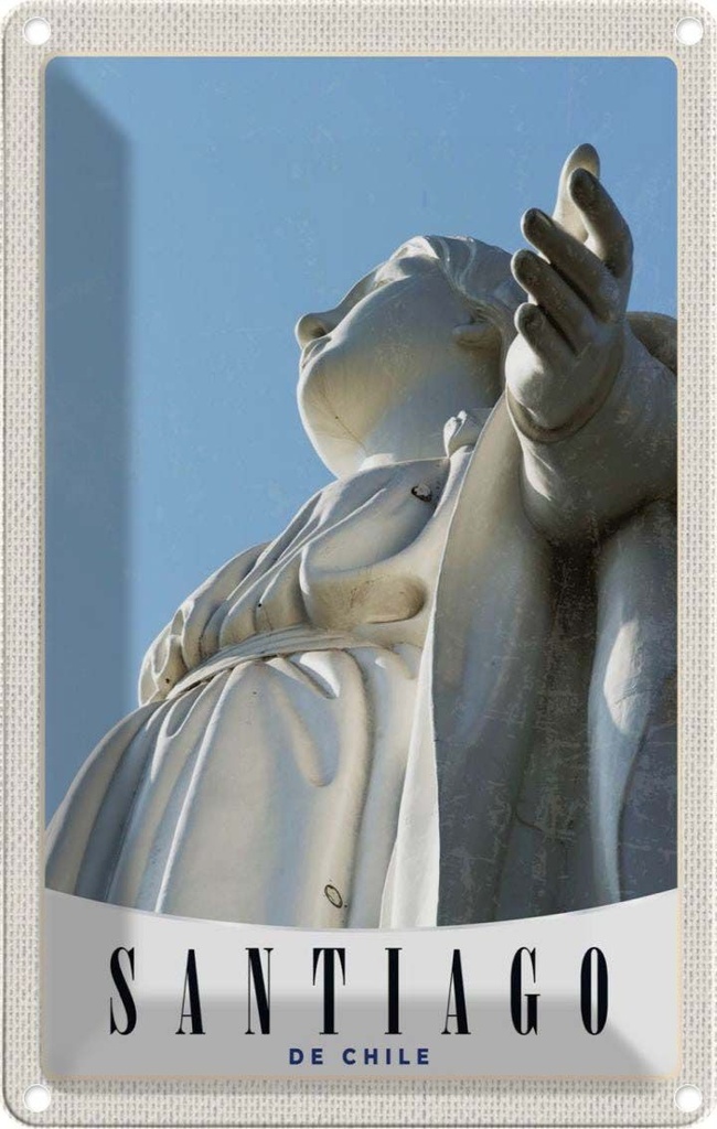 [LA-1783662] Blechschild 18x12 cm Santiago de Chile Amerika Bildmotiv Reisemotiv USA