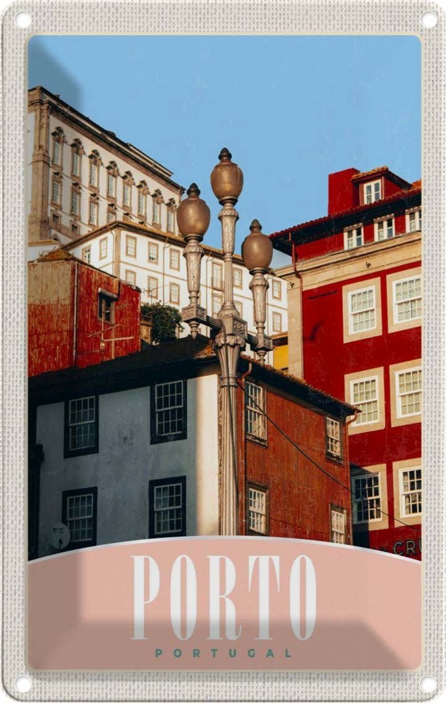 Blechschild 18x12 cm Porto Portugal Europa Stadt Haus Bildmotiv Reisemotiv Abenteuer Reisen