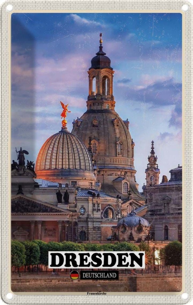 [LA-1783771] Blechschild 18x12 cm Dresden Frauenkirche Abenteuer Reisen Urlaub