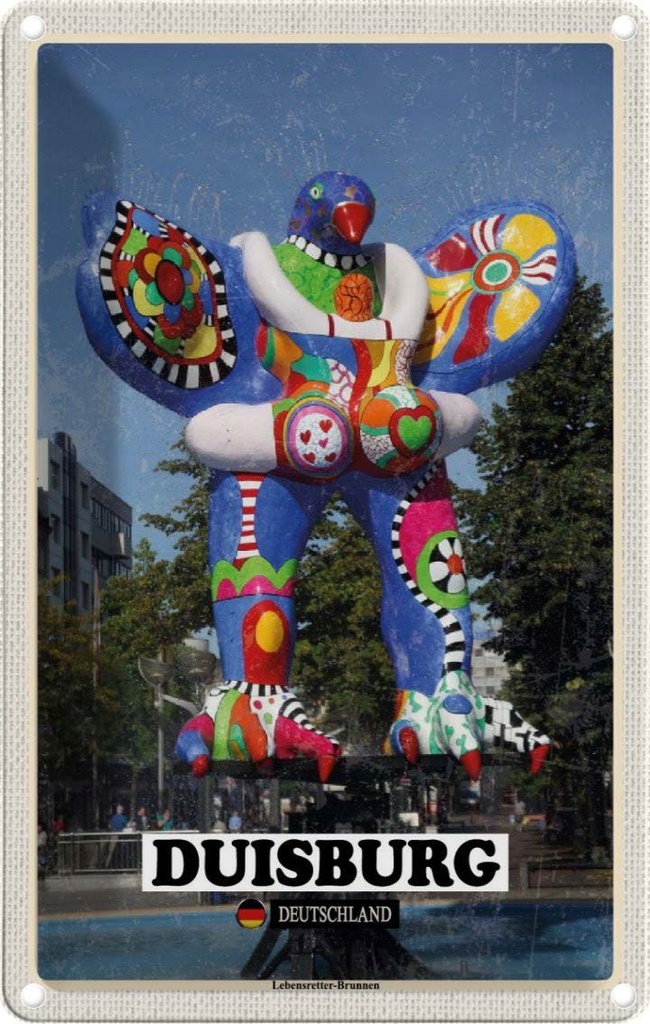 [LA-1783772] Blechschild 18x12 cm Duisburg Lebensretter-Brunnen Abenteuer Reisen Urlaub