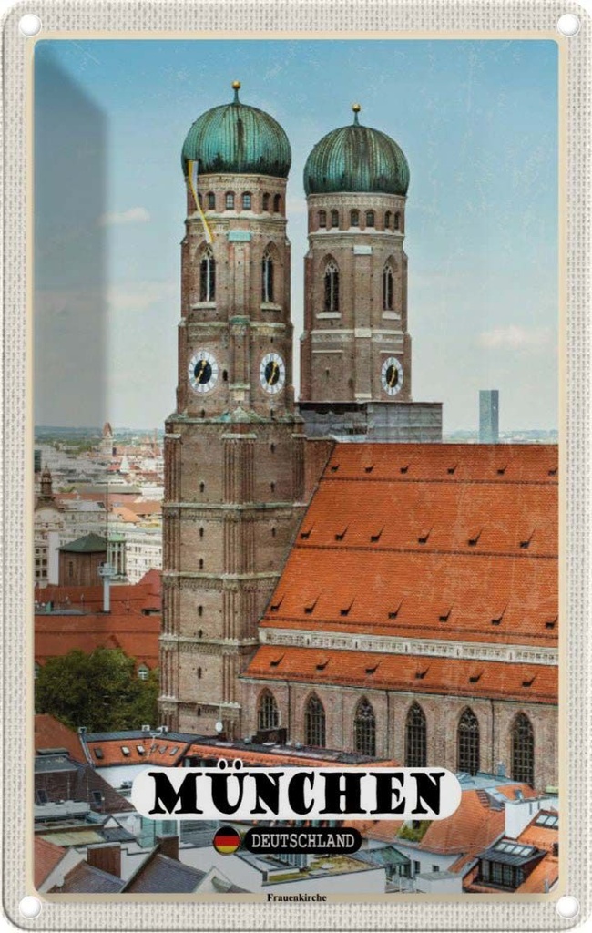 [LA-1783787] Blechschild 18x12 cm München Altstadt Frauenkirche Abenteuer Reisen Urlaub