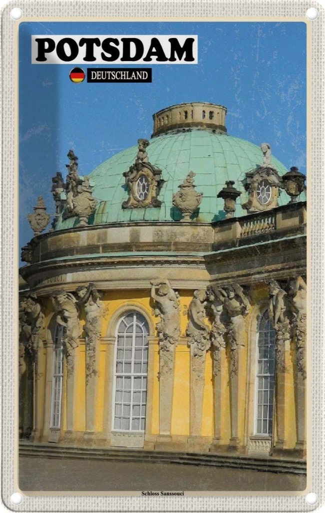 Blechschild 18x12 cm Potsdam Schloss Sanssouci Bildmotiv Reisemotiv Abenteuer Reisen
