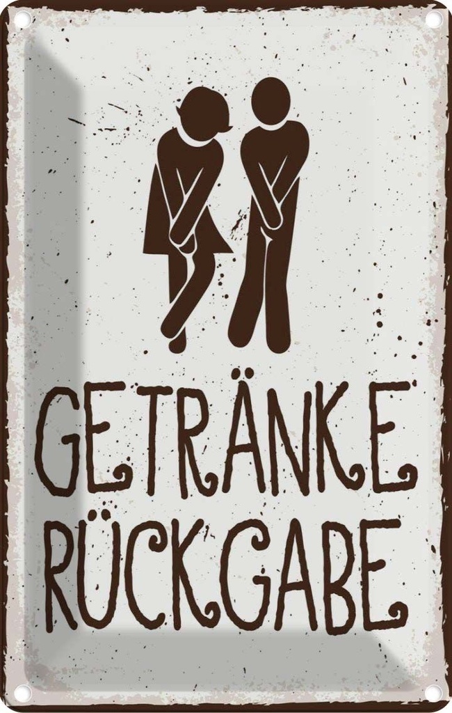 [LA-1783800] Blechschild 18x12 cm Getränke Rückgabe