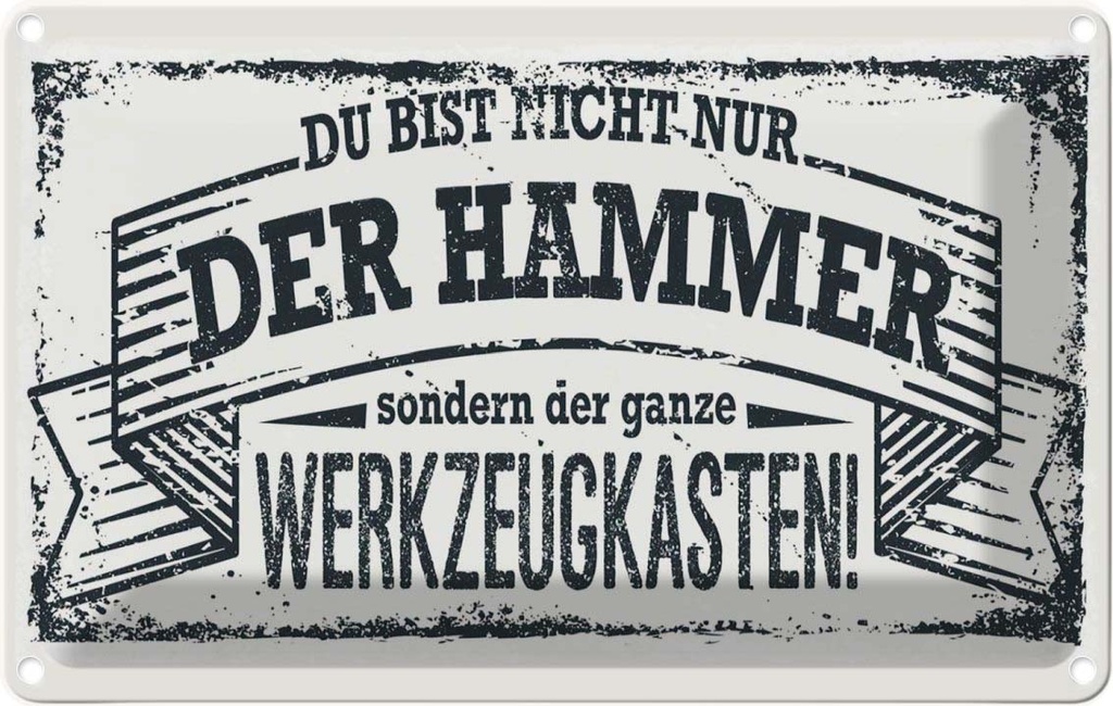 [LA-1783803] Blechschild 12x18 cm du Bist nicht nur der Hammer Spruch Zitat