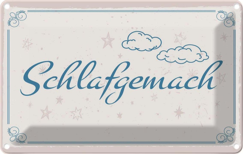 [LA-1783808] Blechschild 12x18 cm Schlafgemach