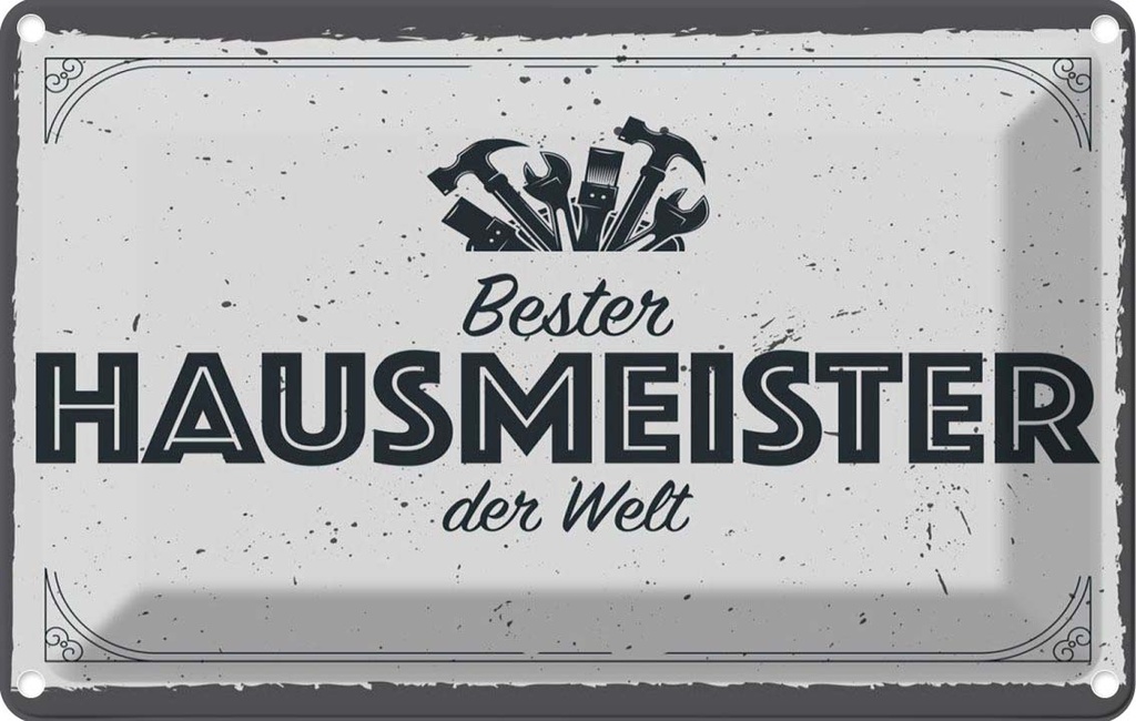 [LA-1783809] Blechschild 12x18 cm Bester Hausmeister der Welt Spruch Zitat