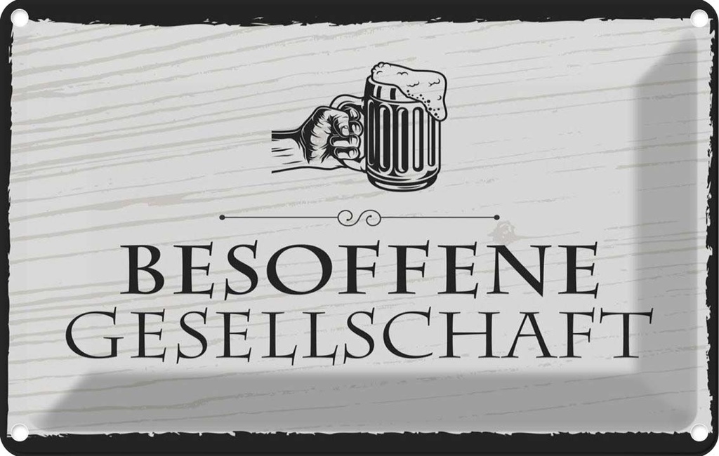 [LA-1783811] Blechschild 12x18 cm Stammtisch hier sitzen nur die Spruch Zitat