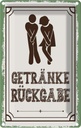 Blechschild 18x12 cm Getränke Rückgabe grün