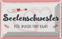 Blechschild 12x18 cm Seelenschwester Für immer und Ewig Spruch Zitat