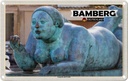 Blechschild 12x18 cm Bamberg Liegende mit Frucht Bildmotiv Reisemotiv Abenteuer Reisen