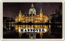 Blechschild 12x18 cm Hannover Neues Rathaus Abend Bildmotiv Reisemotiv Abenteuer Reisen