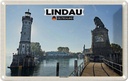 Blechschild 12x18 cm Lindau Hafeneinfahrt Fluss Gebädue Bildmotiv Reisemotiv Abenteuer Reisen