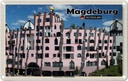 Blechschild 12x18 cm Magdeburg Hundertwasser Gebäude Bildmotiv Reisemotiv Abenteuer Reisen