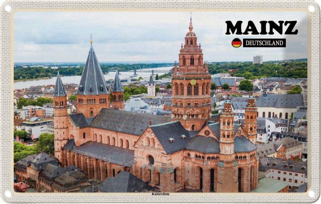 [LA-1783930] Blechschild 12x18 cm Mainz Kaiserdom Kiche Christentum Abenteuer Reisen Urlaub