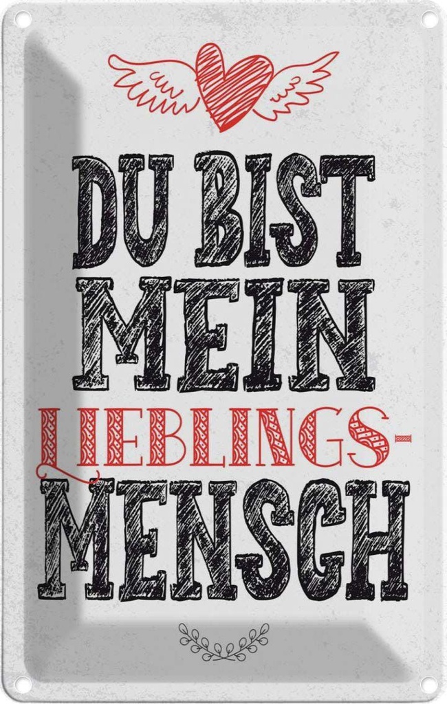 [LA-1783998] Blechschild 18x12 cm Du bist Lieblingsmensch mein Engel Spruch Zitat