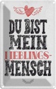 Blechschild 18x12 cm Du bist Lieblingsmensch mein Engel Spruch Zitat
