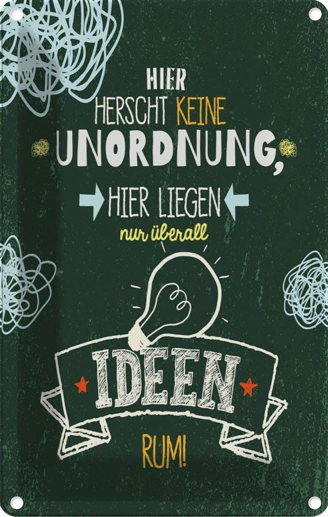 [LA-1784025] Blechschild 18x12 cm Hier herscht keine Unordnung grün Spruch Zitat