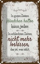 Blechschild 18x12 cm in guten Zeiten Händchen halten Spruch Zitat