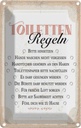 Blechschild 18x12 cm Toiletten Regeln bitte hinsetzen Spruch Zitat