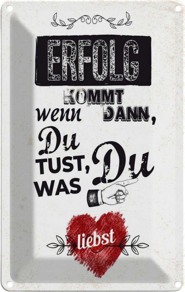 [LA-1784072] Blechschild 18x12 cm Erfolg dann du tust was liebst Spruch Zitat