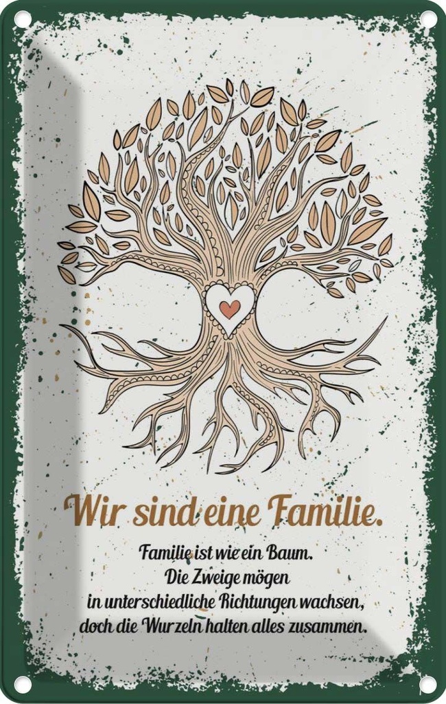 [LA-1784082] Blechschild 18x12 cm Wir sind Familie alles zusammen Spruch Zitat