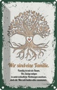 Blechschild 18x12 cm Wir sind Familie alles zusammen Spruch Zitat