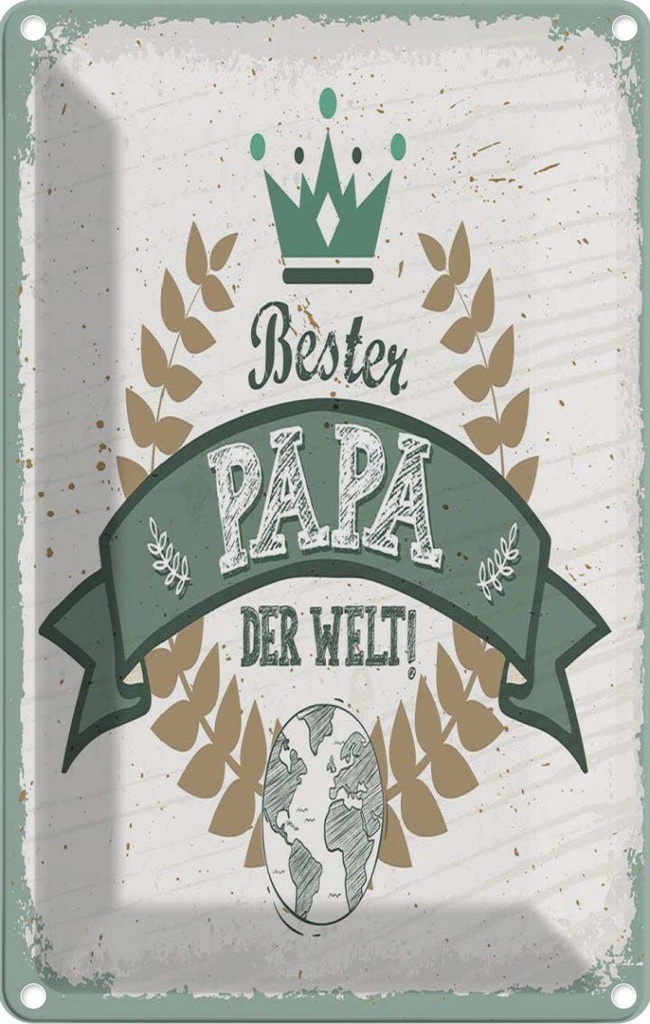 [LA-1784083] Blechschild 18x12 cm Bester Papa der Welt Spruch Zitat