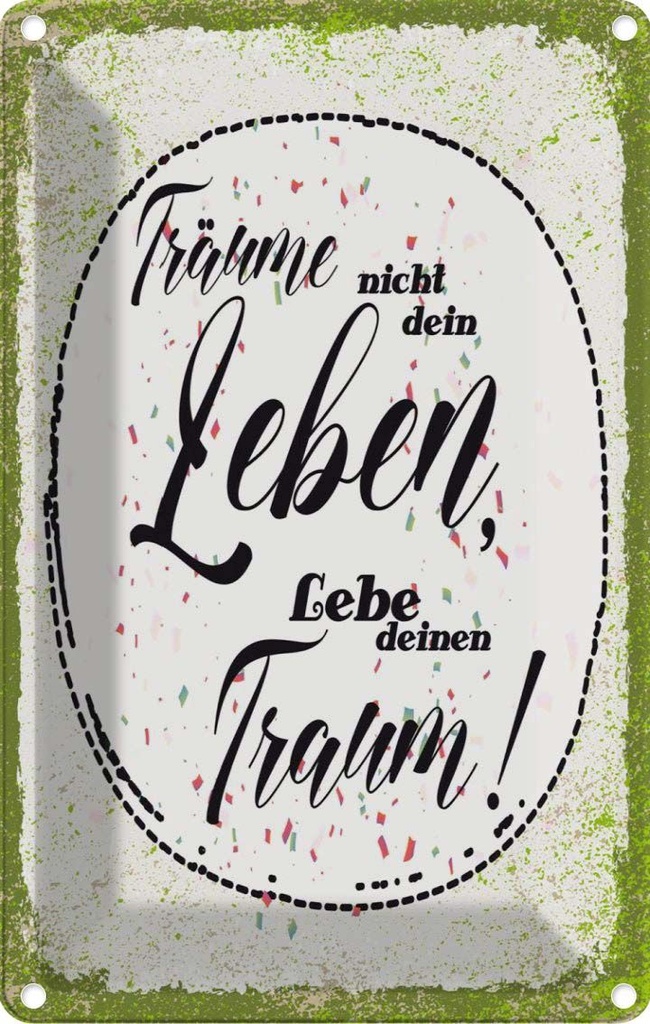 [LA-1784108] Blechschild 18x12 cm träume nicht dein Leben lebe Traum Spruch Zitat