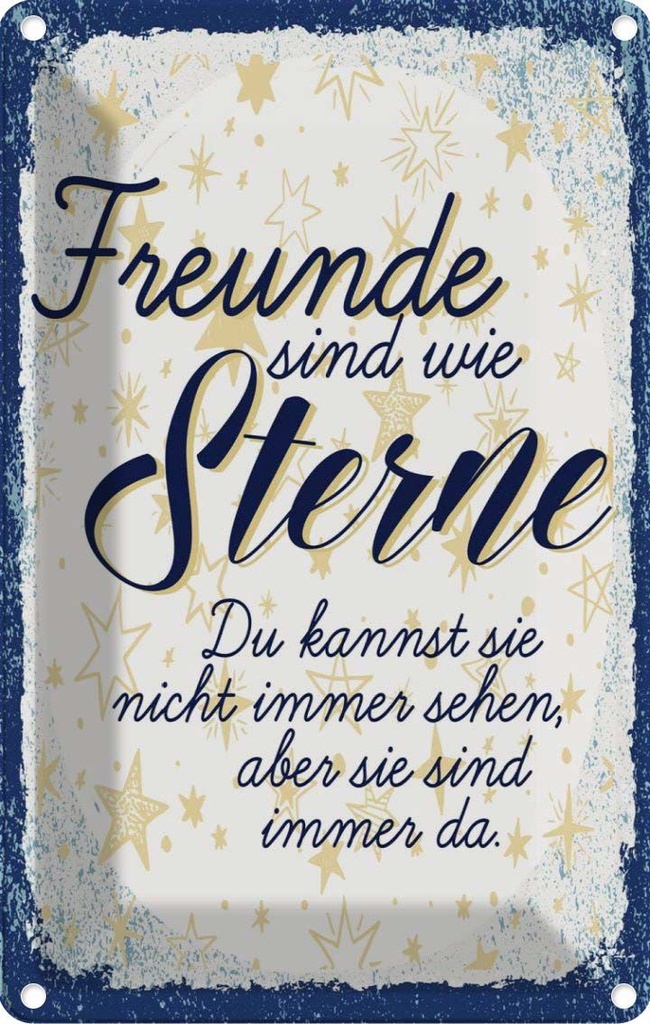 [LA-1784114] Blechschild 18x12 cm Freunde wie Sterne sind immer da Spruch Zitat