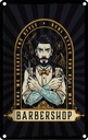 Blechschild 18x12 cm Barbershop Here we greate Style