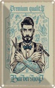 Blechschild 18x12 cm Barbershop Premium quality