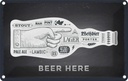 Blechschild 12x18 cm Beer here Flasche Bier