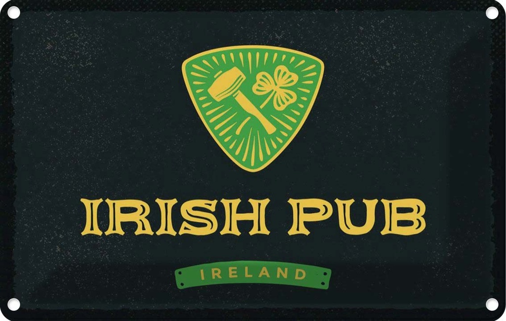 Blechschild 12x18 cm Ireland Irish pub Alkohol