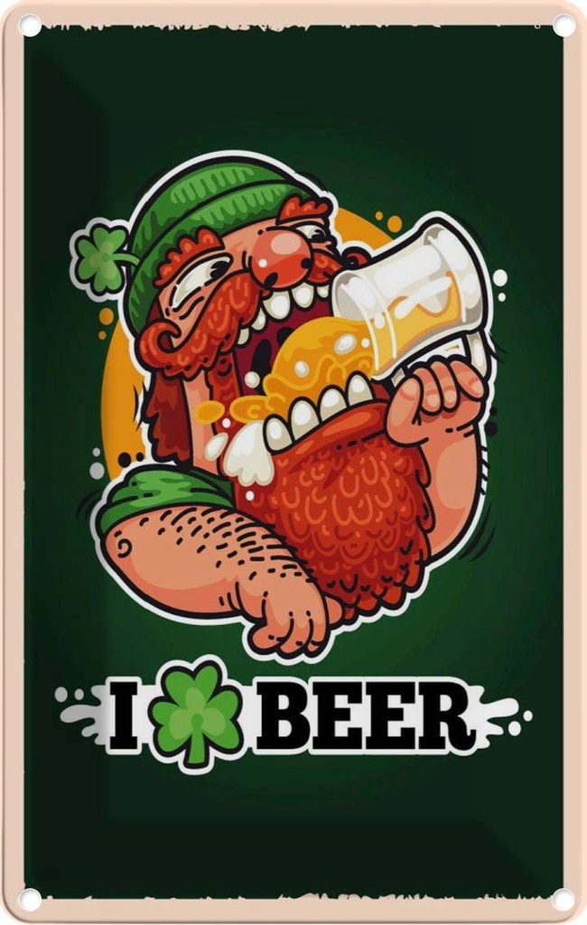 Blechschild 18x12 cm Alkohol i love Beer Bier