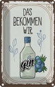 Blechschild 18x12 cm Alkohol GIN das bekommen wir Spruch Zitat