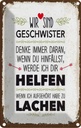 Blechschild 18x12 cm Geschwister wir lachen helfen Spruch Zitat