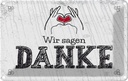 Blechschild 12x18 cm wir sagen danke Herz Spruch Zitat