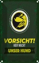 Blechschild 18x12 cm Vorsicht hier wacht unser Hund
