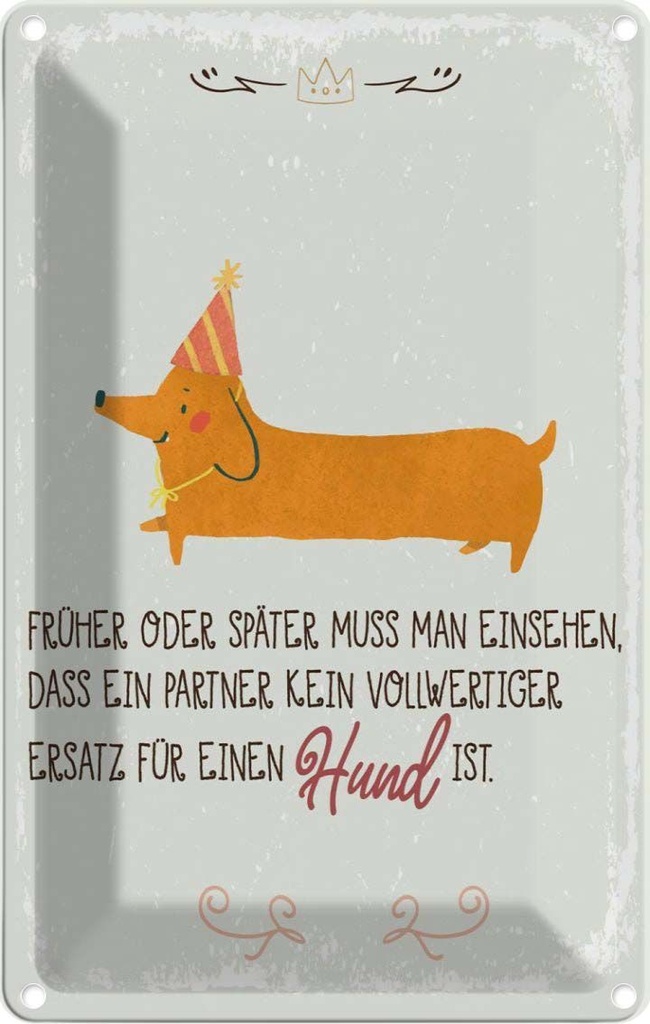 [LA-1784274] Blechschild 18x12 cm kein Ersatz für einen Hund